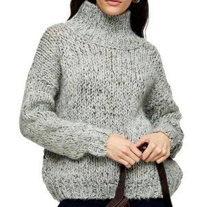 Topshop Mint Green Blend Chunky Sweater Size 12